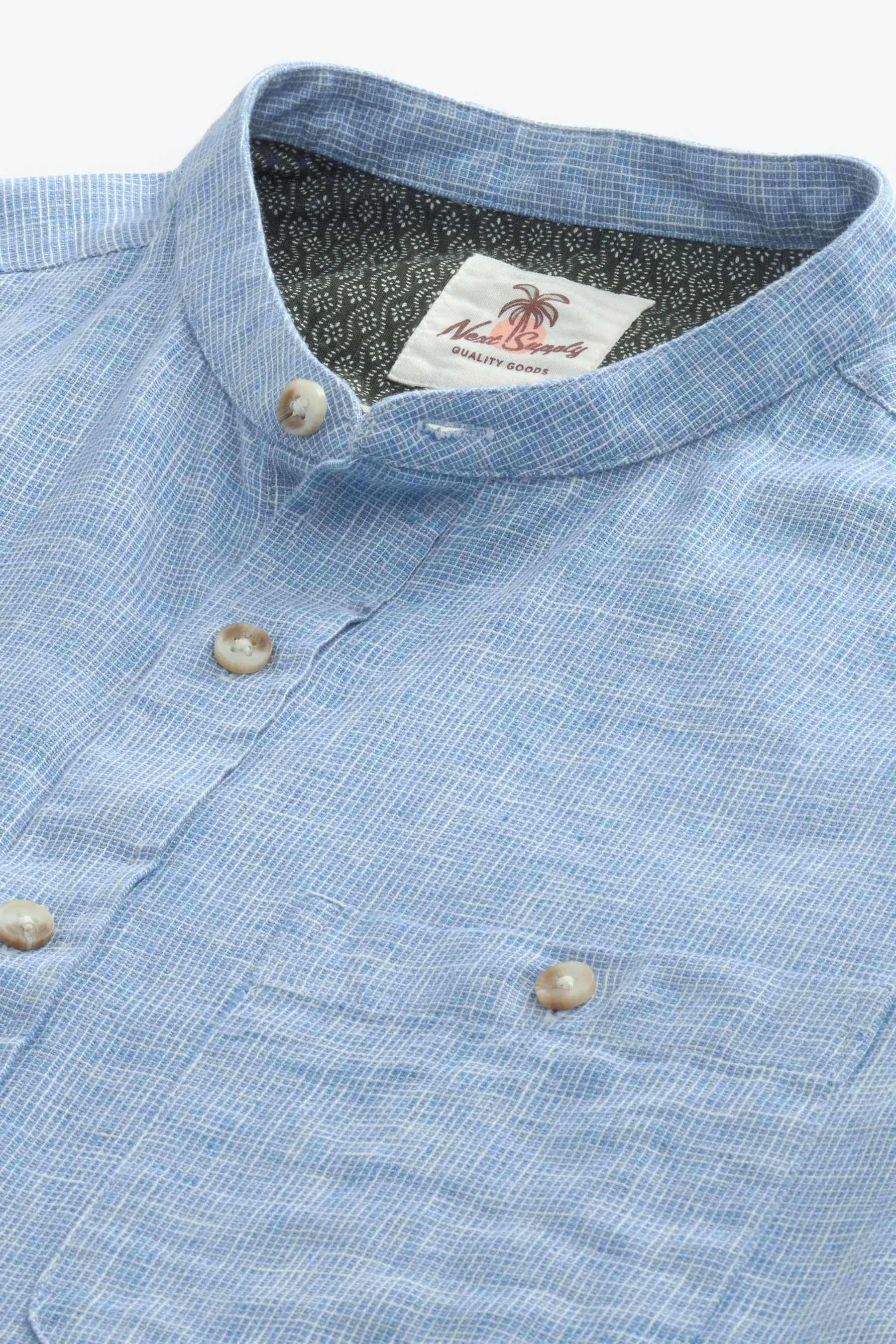 Camicia in misto lino a maniche corte