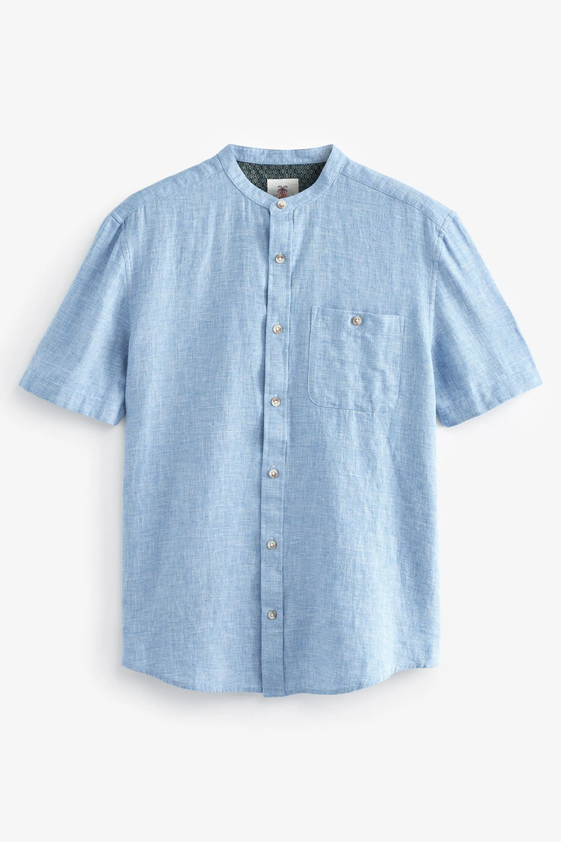 Camicia in misto lino a maniche corte