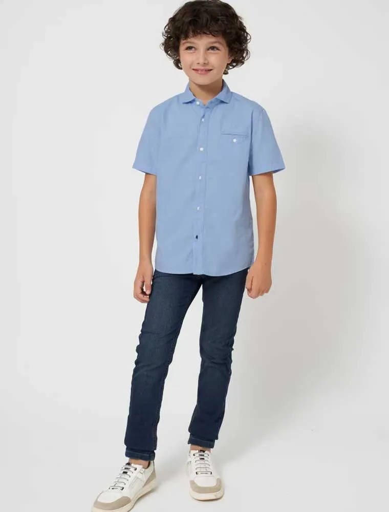 Camicia Manica Corta Mayoral - Celeste