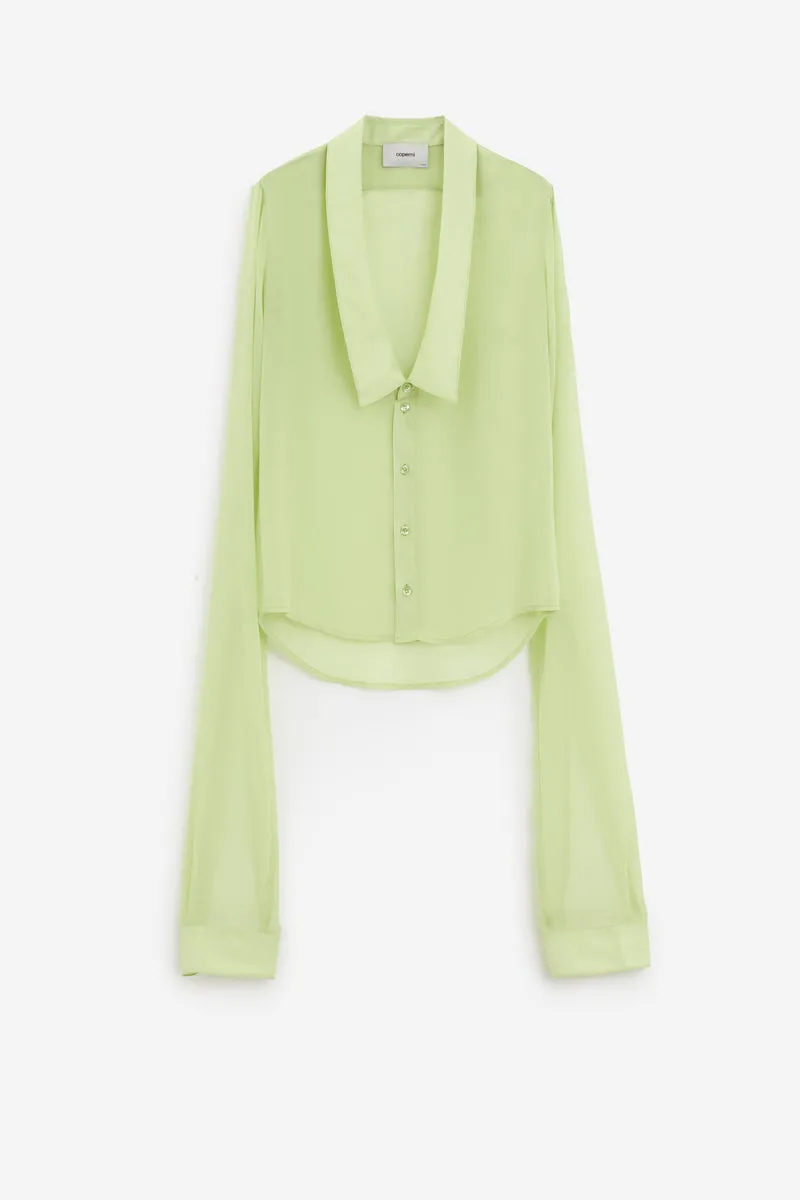 Camicia OPEN COLLAR SHIRT in poliamide lime