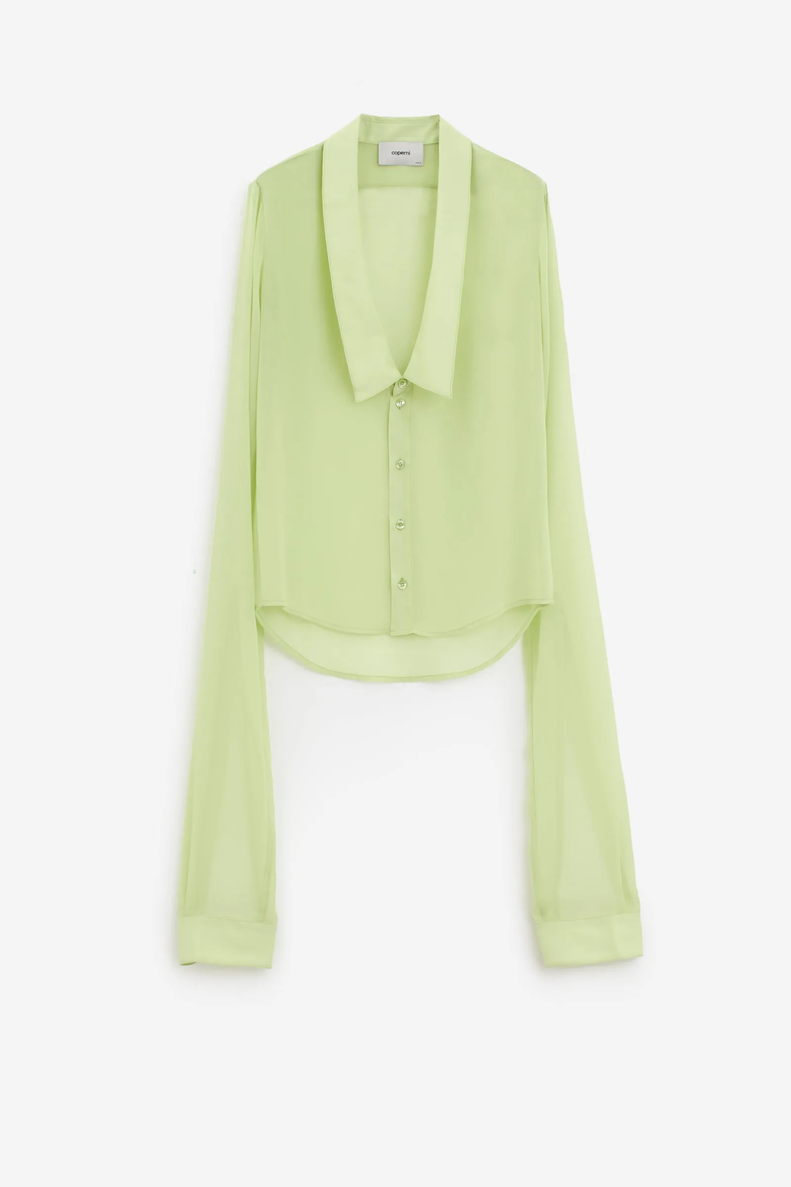 Camicia OPEN COLLAR SHIRT in poliamide lime