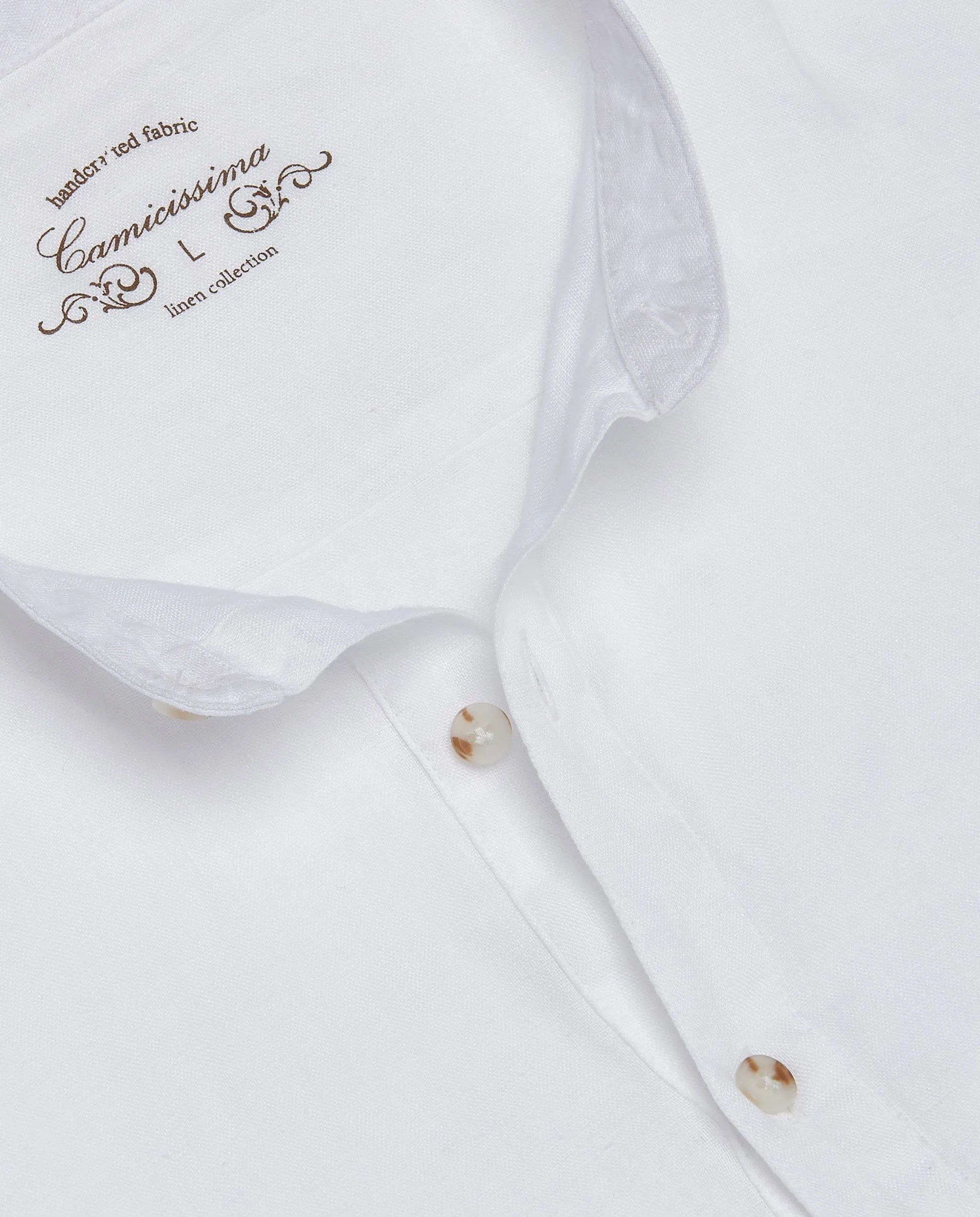 Camicia trendy bianca in lino serafino    
