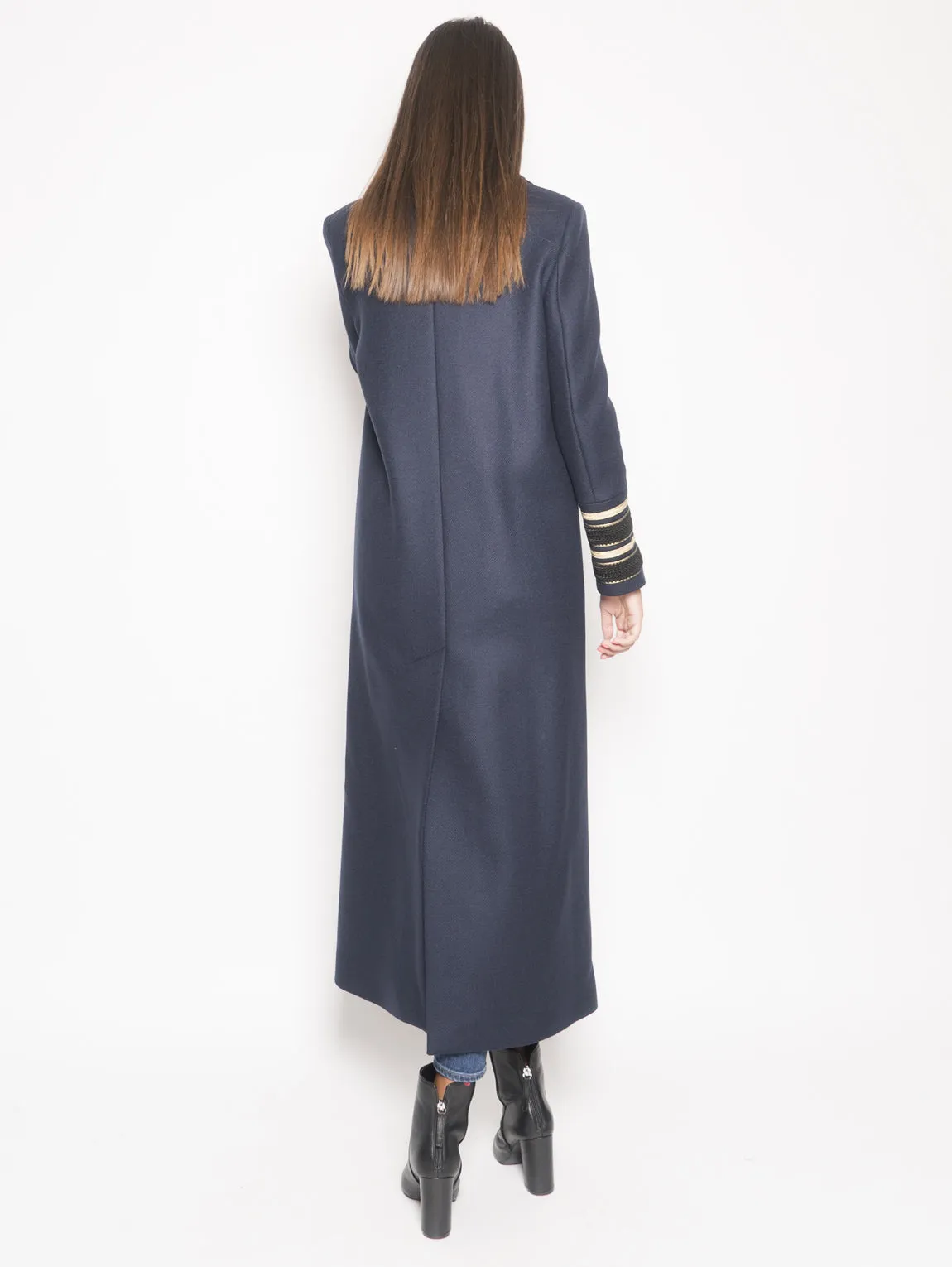 Cappotto Lungo Doppiopetto Blu