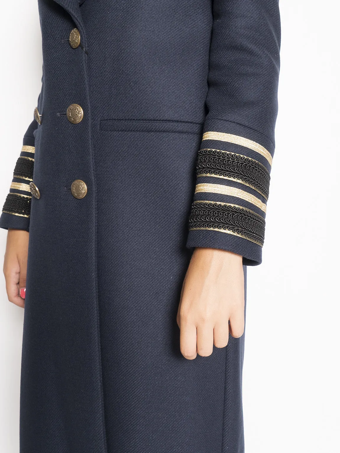 Cappotto Lungo Doppiopetto Blu