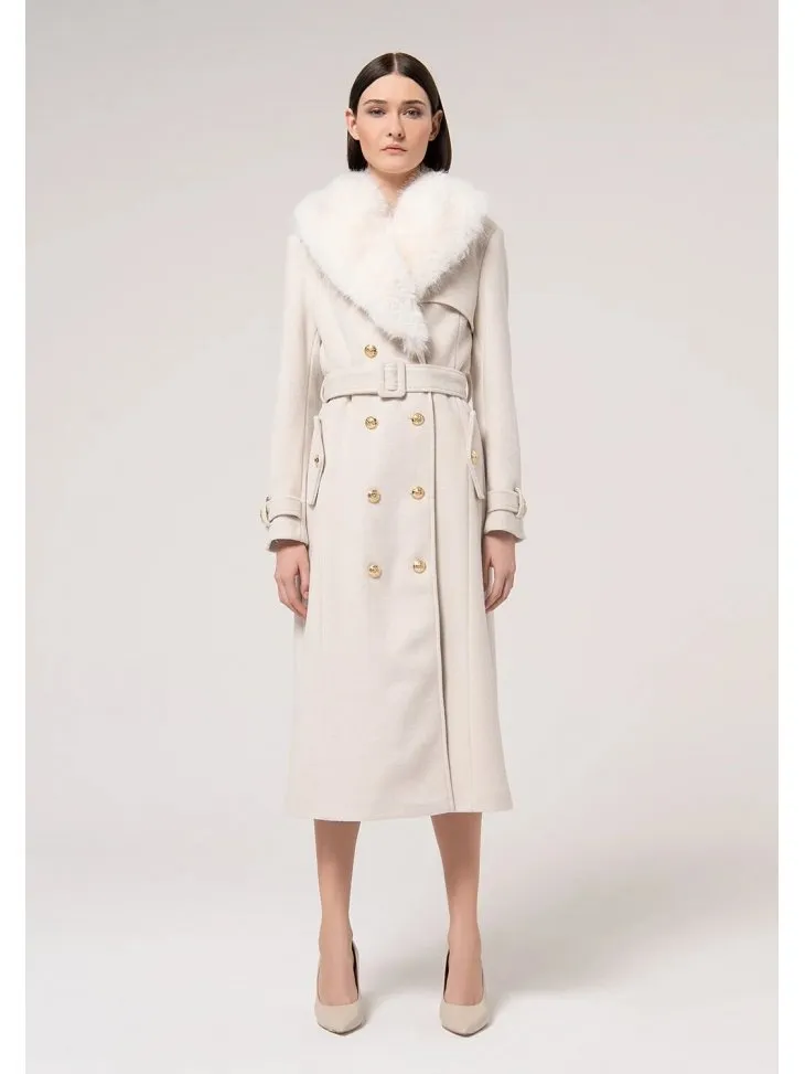 CAPPOTTO LUNGO DOPPIOPETTO COLLO PELLICC