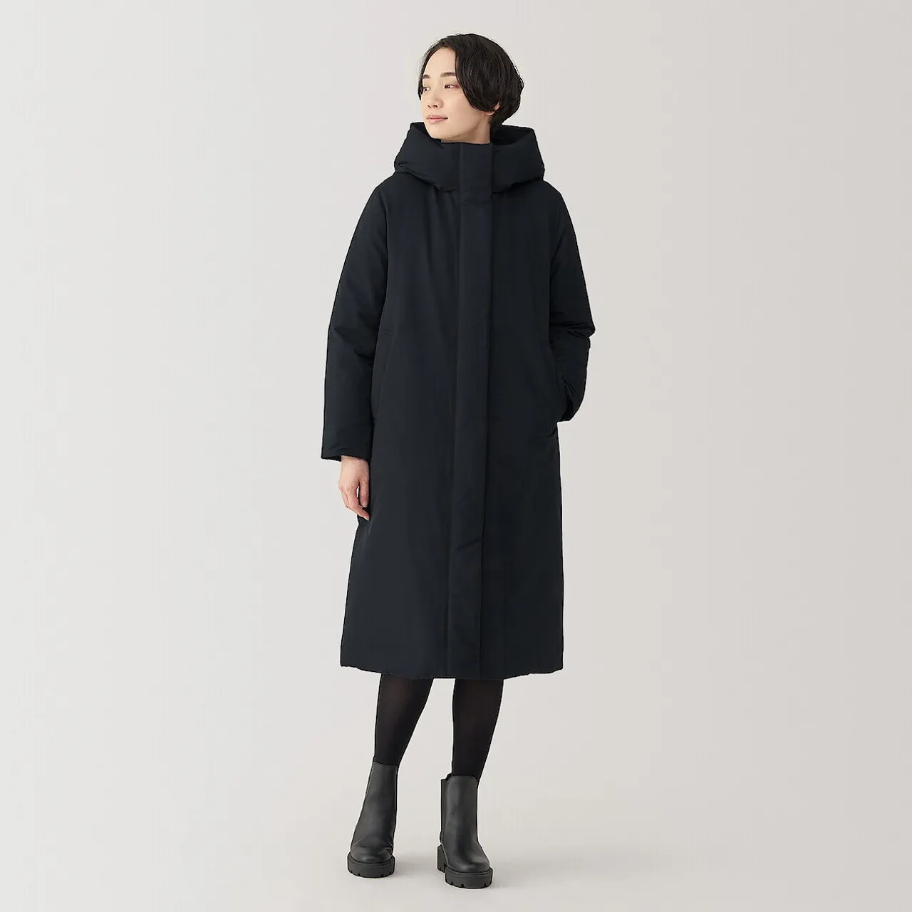 Cappotto lungo in piuma d'oca idrorepellente da donna