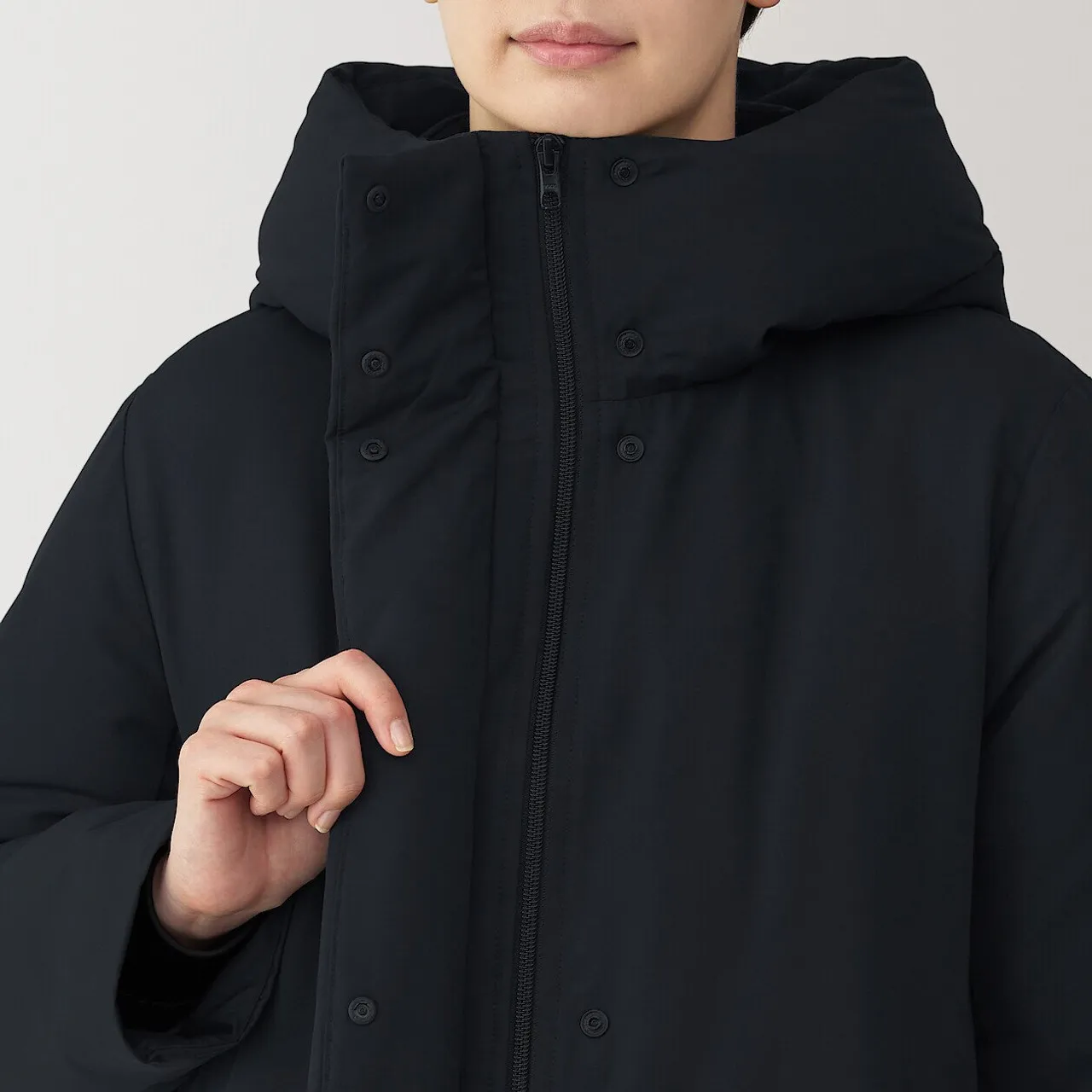 Cappotto lungo in piuma d'oca idrorepellente da donna