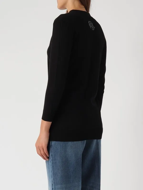 Cardigan donna Maliparmi in seta e cotone Nero