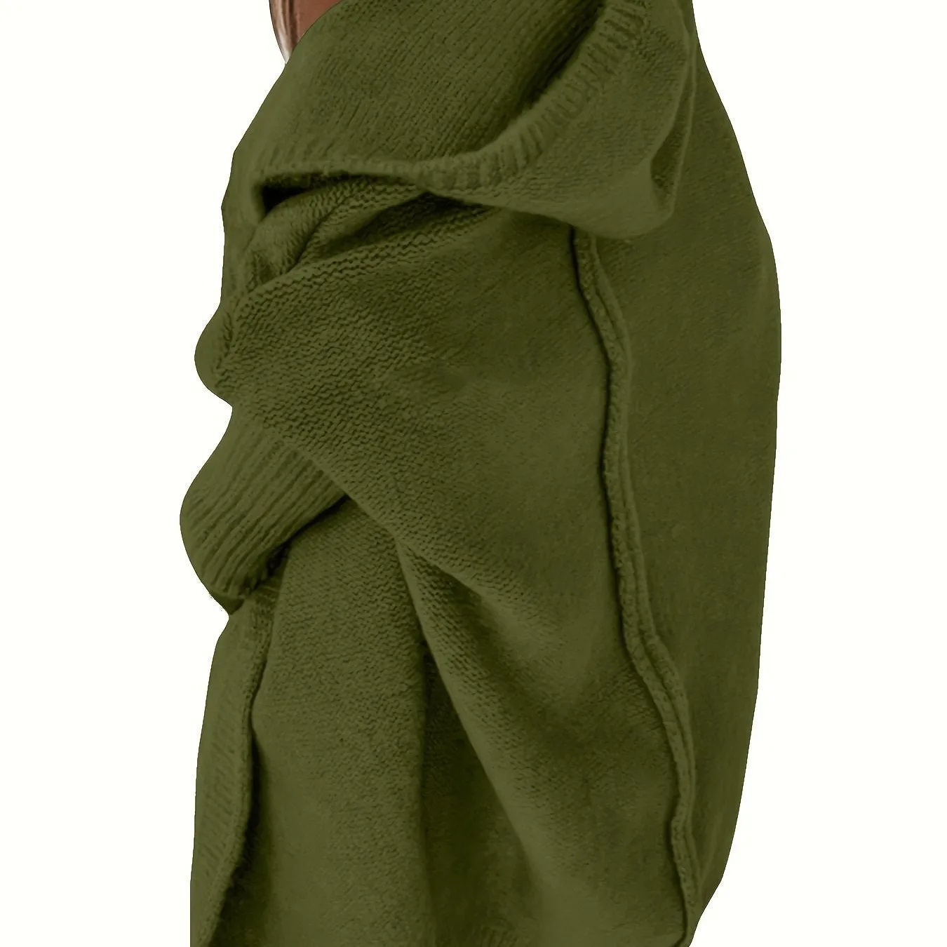Cardigan Lavorato A Maglia Con Cappuccio Oversize, Maglione Casual A Maniche Lunghe Per L'inverno E L'autunno, Abbigliamento Fem