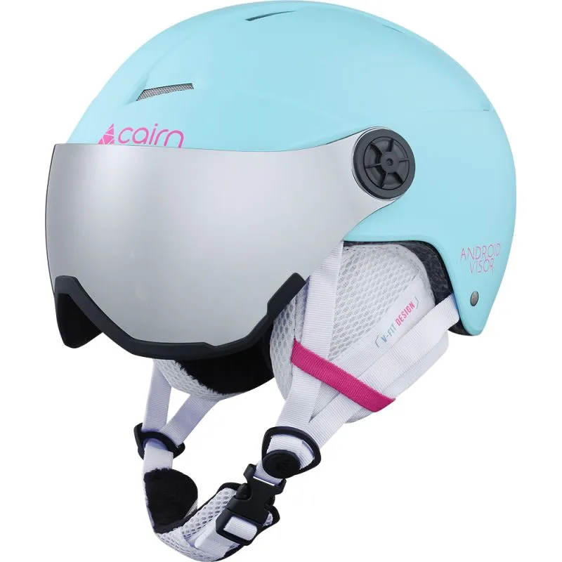 Casco da sci con visiera Cairn Android Visor J (Turchese Rosa Neon) Bambino Cat. 3