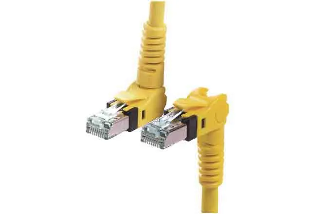 Cavo Ethernet Cat6a (S/FTP) HARTING, guaina in PUR col. Giallo, L. 10m, Con terminazione