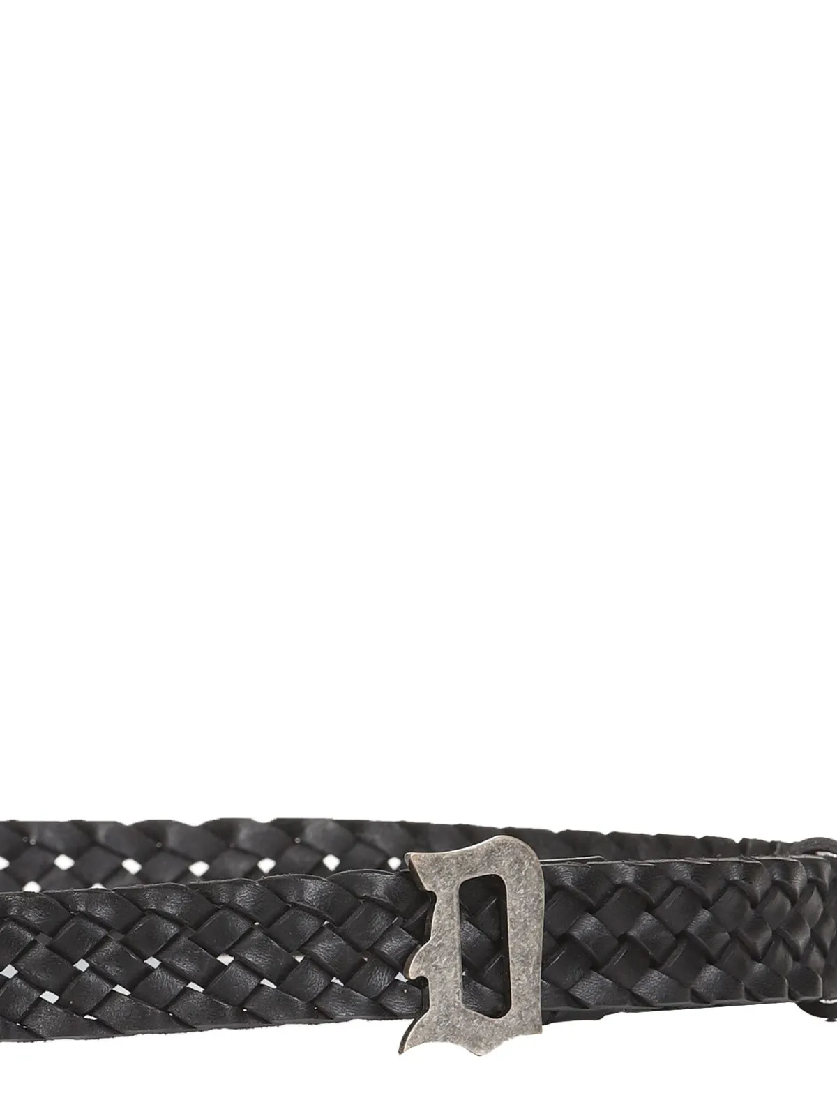 CINTURA IN CUOIO INTRECCIATA NERA