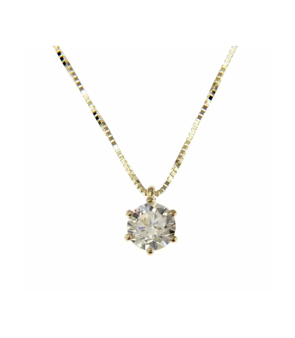 Collana Punto Luce Zircone Oro Giallo 9kt