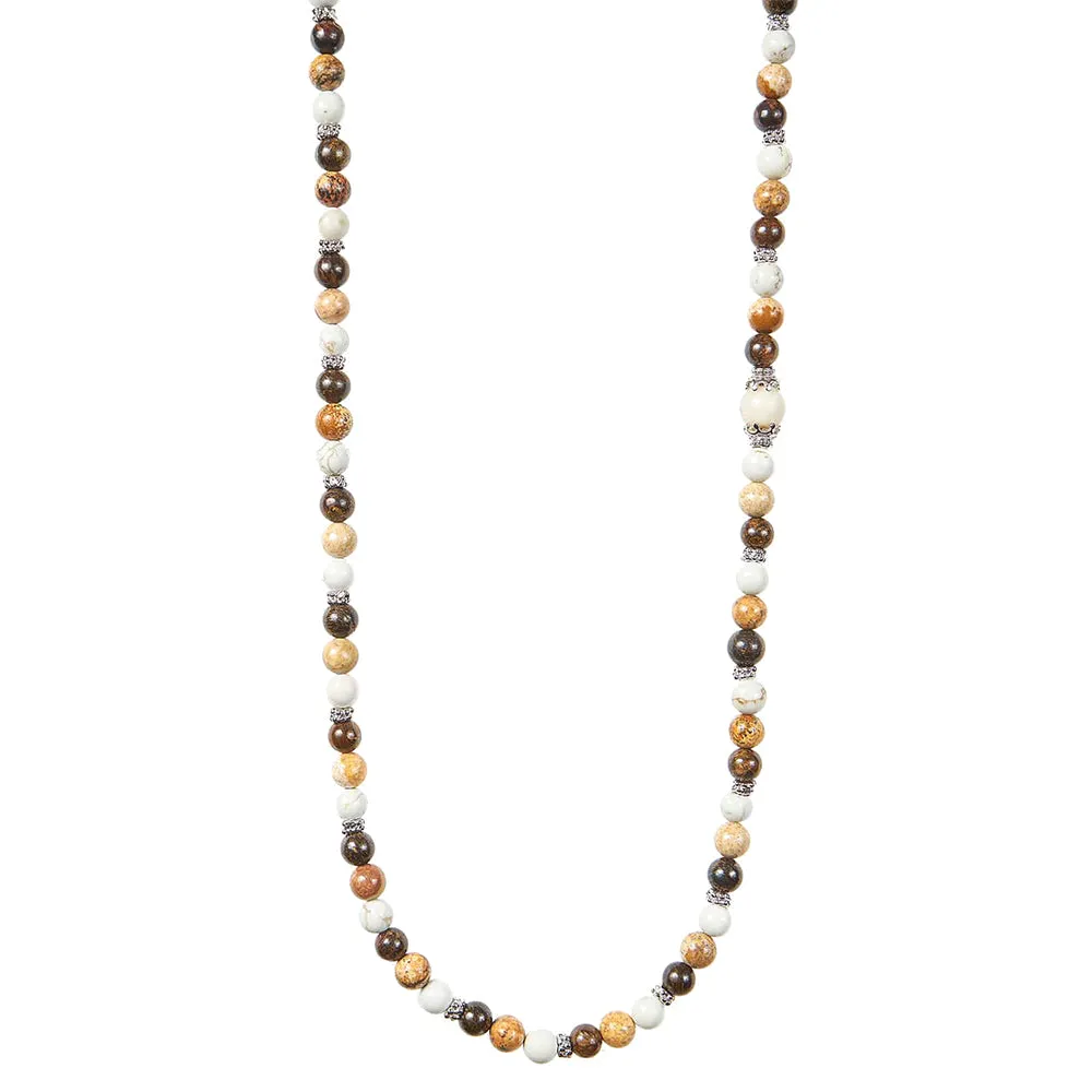 Collana Uomo in Argento Paesina Agata Bronzite Gerba Gioielli