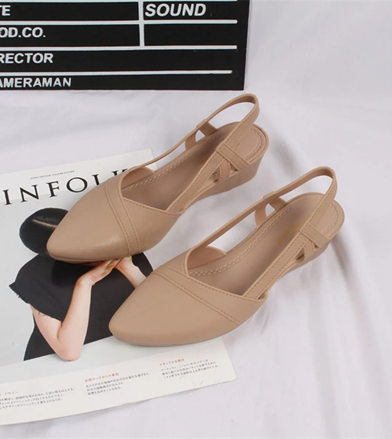 Comode scarpe a punta piatta Scarpe a punta piatta Sandali Scarpe Donna Cintura piatta Nuovo