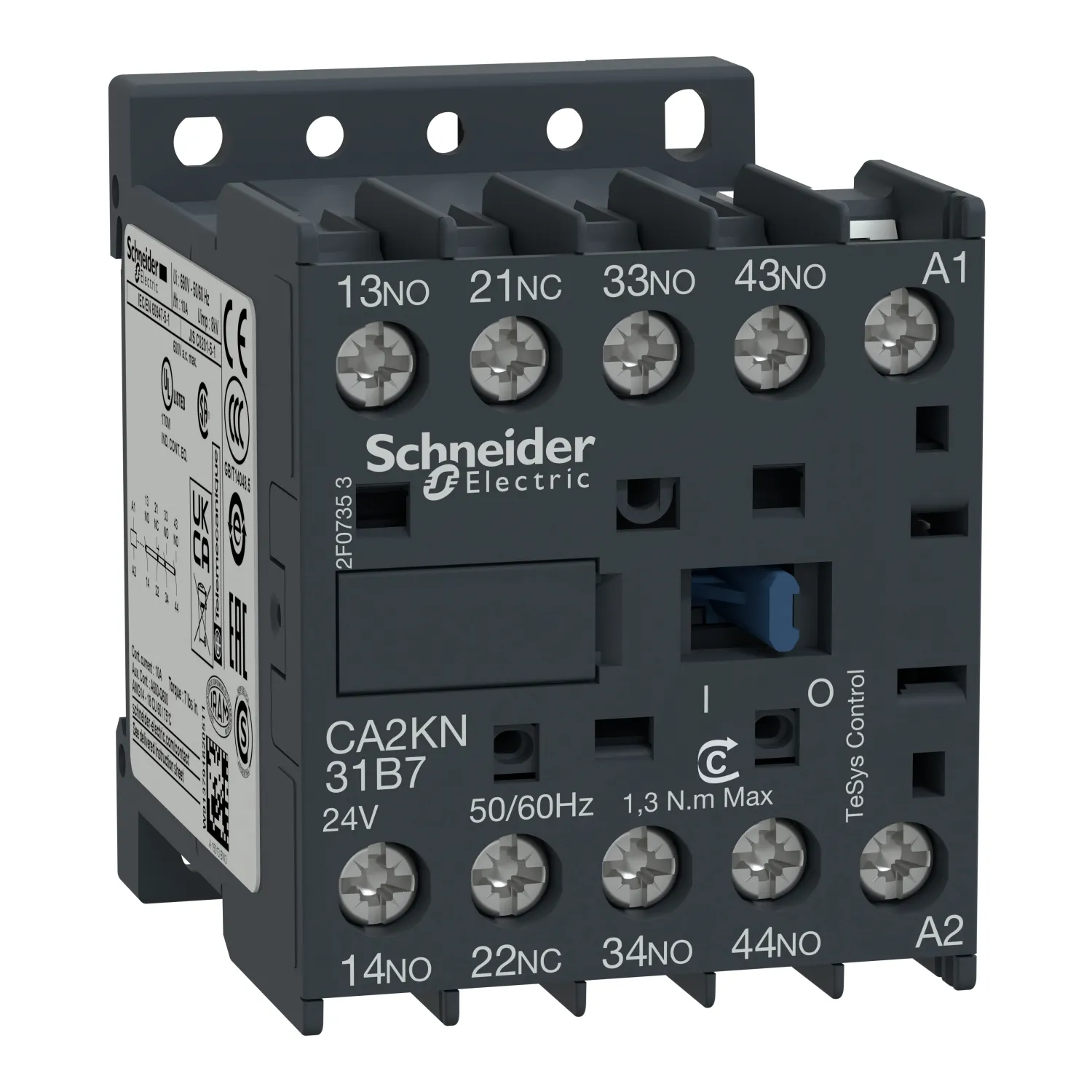 Contattore Schneider Electric, serie CA2KN, 3NO + 1NC, 10 A