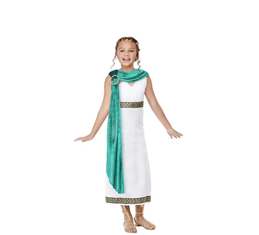 costume bianco romana imperatrice per le ragazze