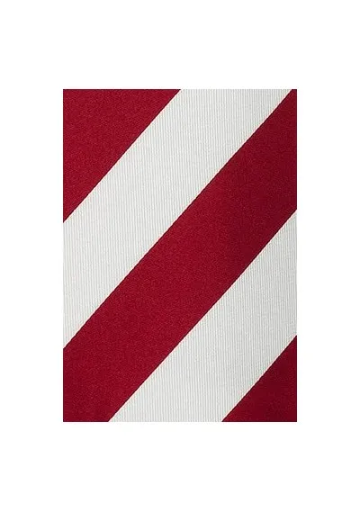 Cravatta righe rosse fondo bianco