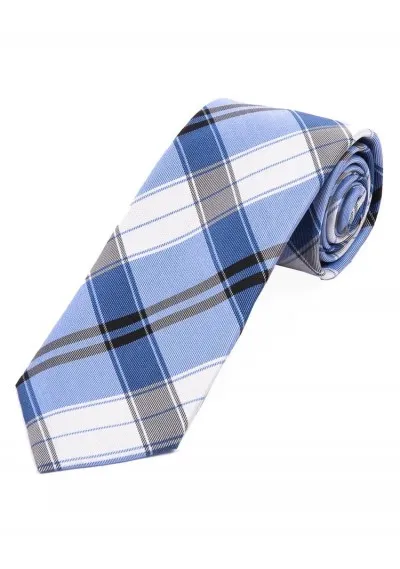 Cravatta tartan azzurro perla bianco