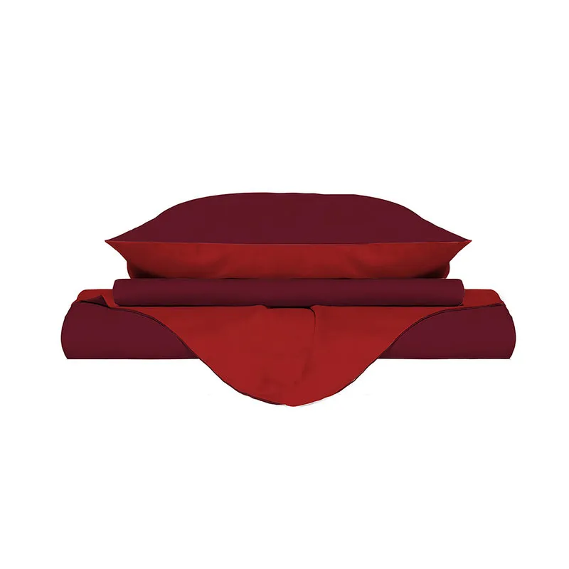 DATEX Parure copripiumino linea Natural Color, rosso/bordeaux