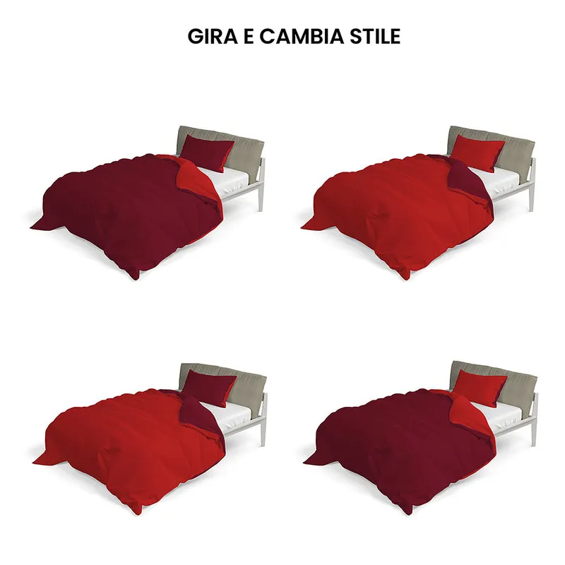 DATEX Parure copripiumino linea Natural Color, rosso/bordeaux