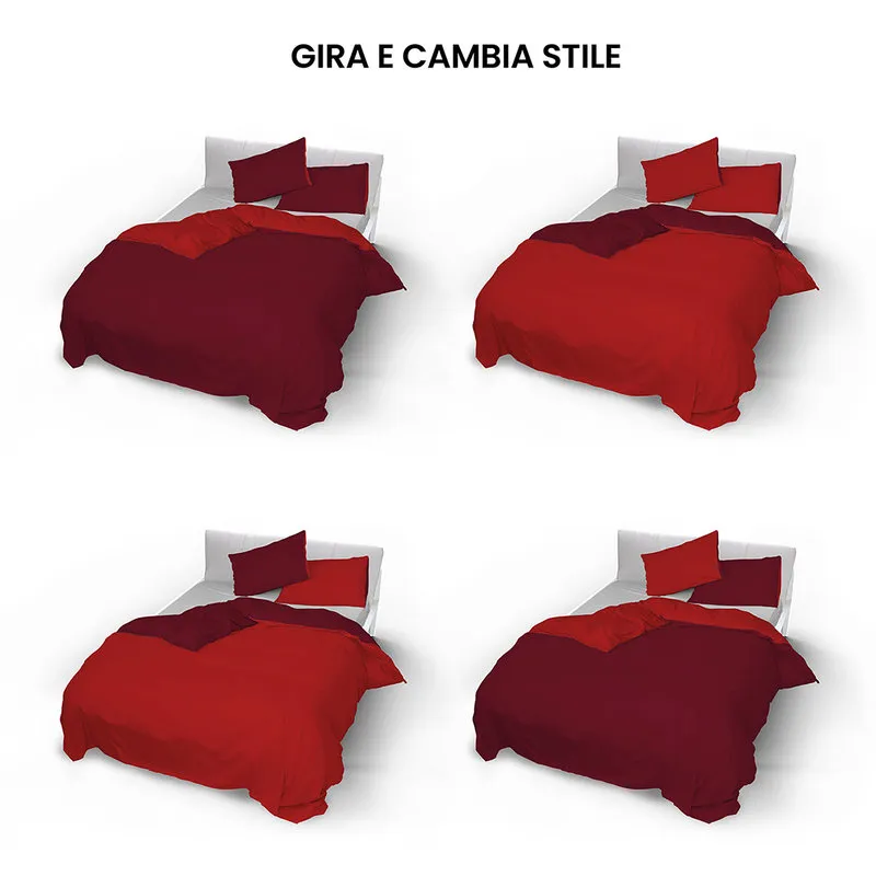 DATEX Parure copripiumino linea Natural Color, rosso/bordeaux