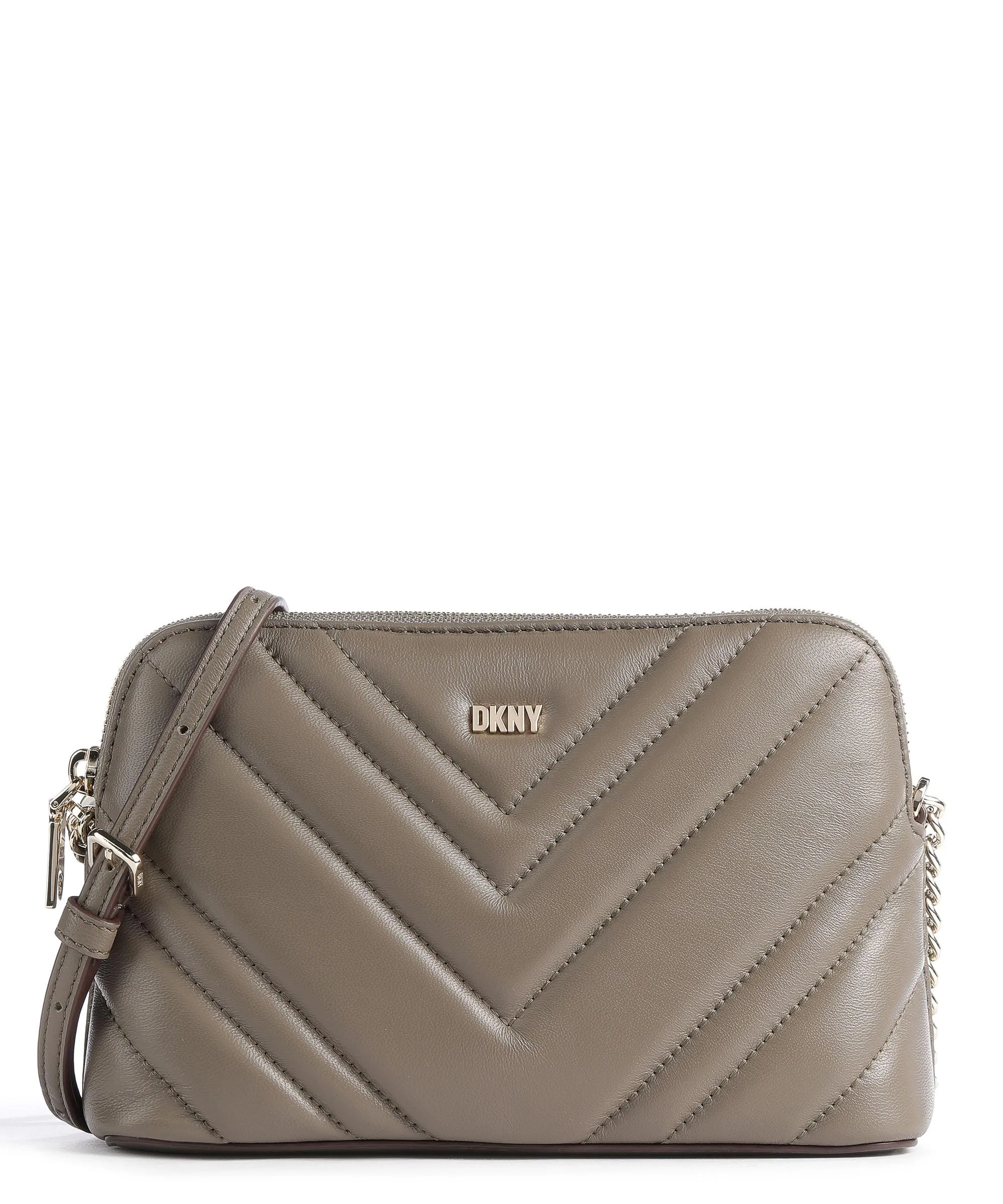  DKNY Madison Borsa a tracolla cuoio di agnello taupe  