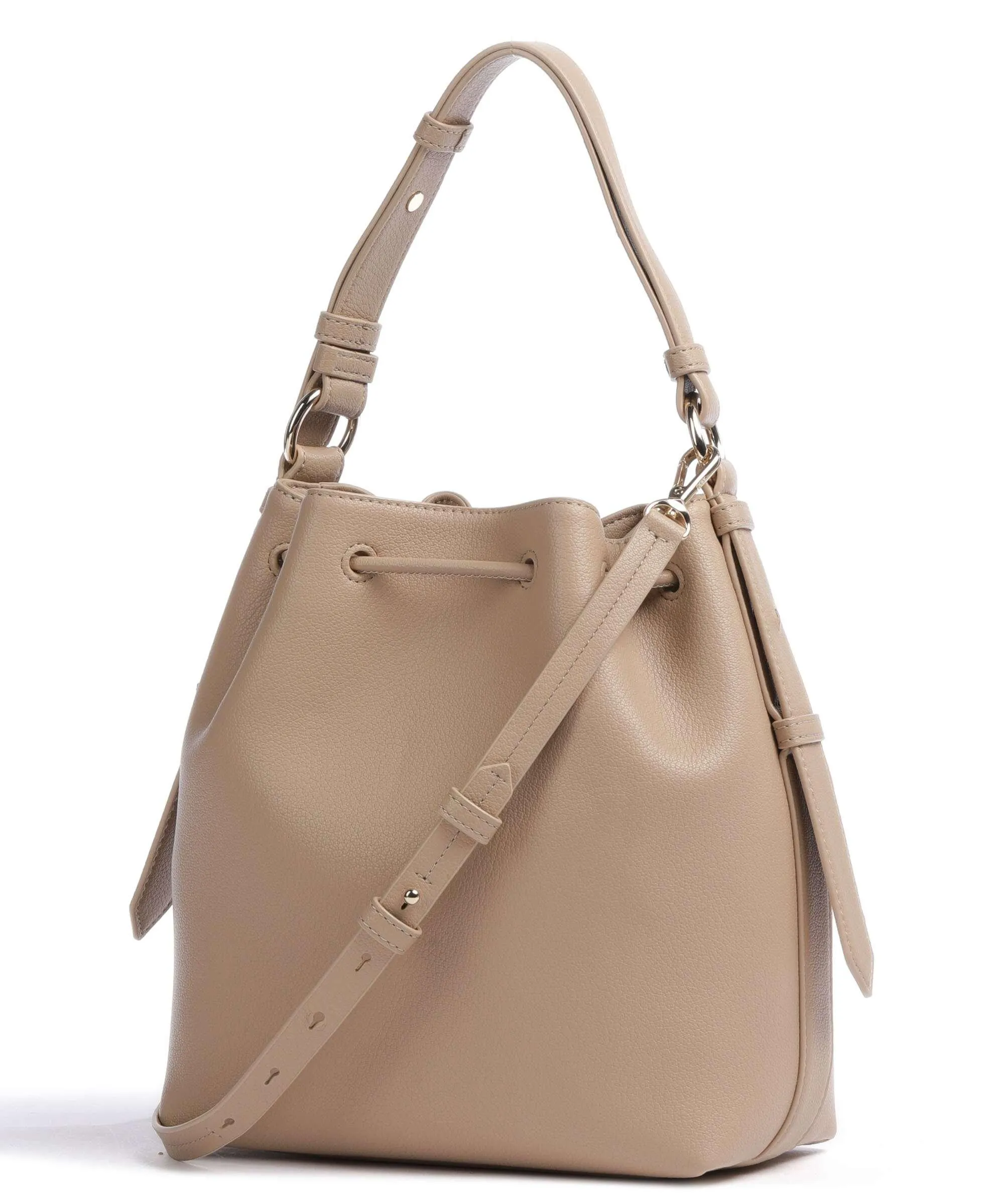  DKNY Milano Seventh Avenue Borsa a secchiello pelle di vacchetta finemente grana beige  