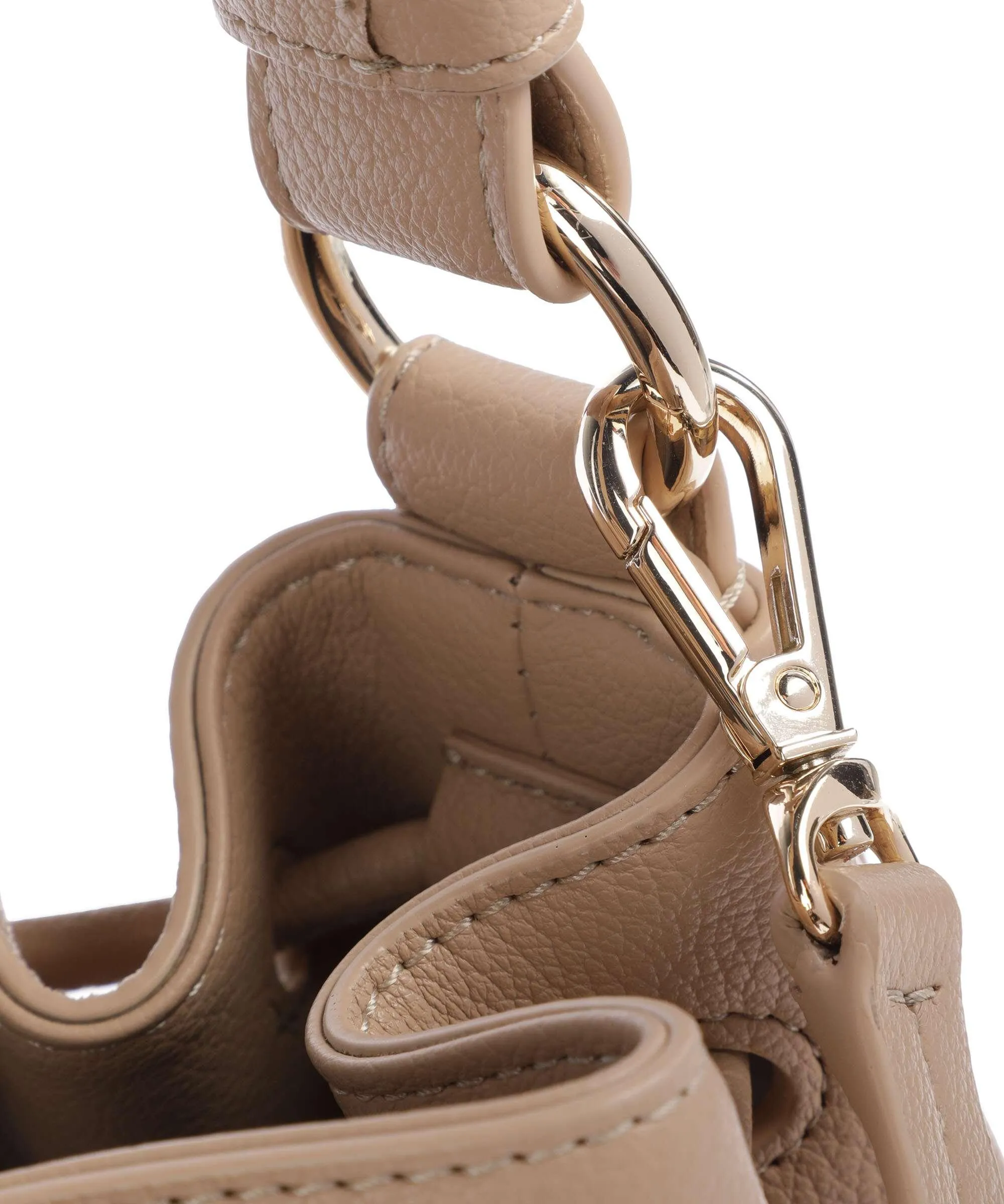  DKNY Milano Seventh Avenue Borsa a secchiello pelle di vacchetta finemente grana beige  