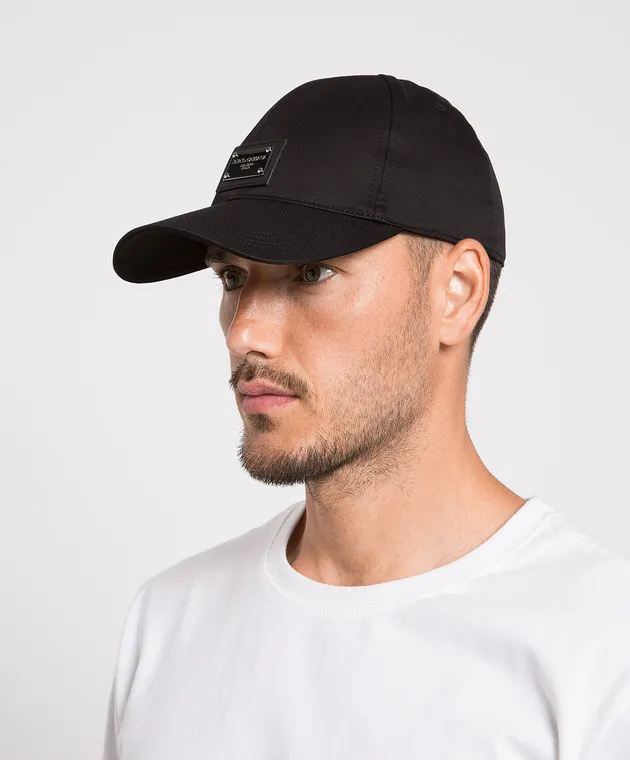 Dolce&Gabbana Cappellino nero con logo GH590AGF421