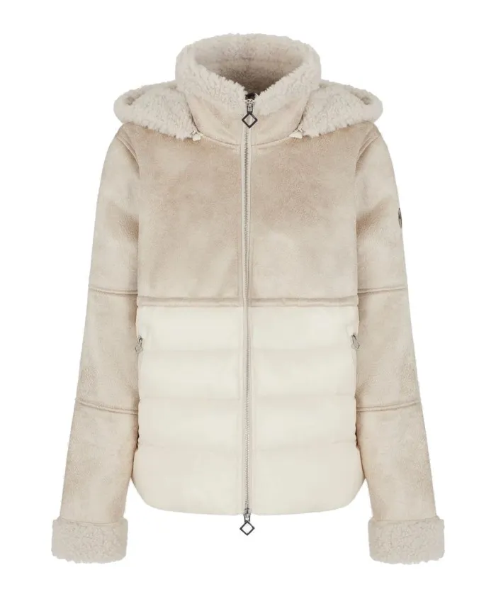 EA7 Armani Giacca Donna 6LTB15 TNAWZ A-EE Eco Montone Cappuccio 1720 MOONBEAN