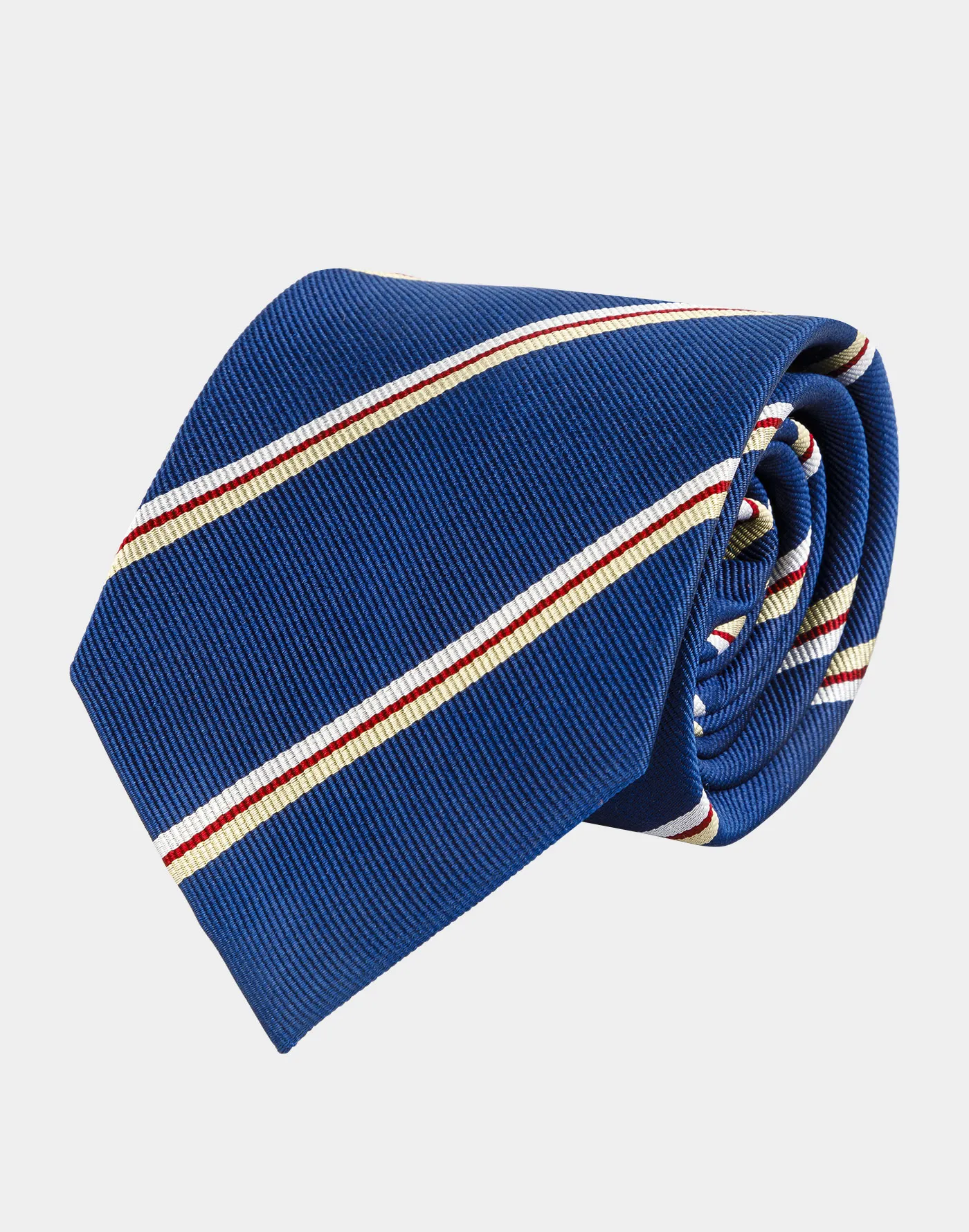 Electric Blue silk tie with Regimental pattern