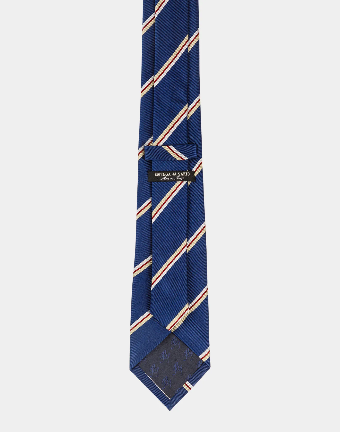 Electric Blue silk tie with Regimental pattern