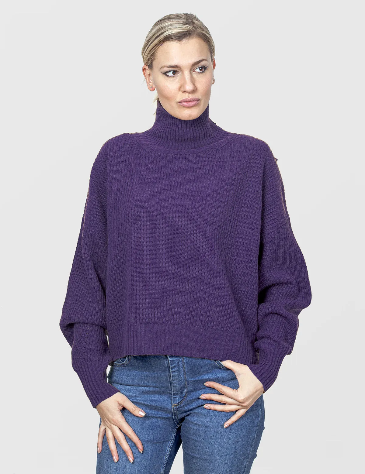 Elegante Maglia Dolcevita Donna Tiff Aperta sulla Schiena - Maglione Donna Invernali - Autunno/Inverno - 100% Pura Lana Vergine 