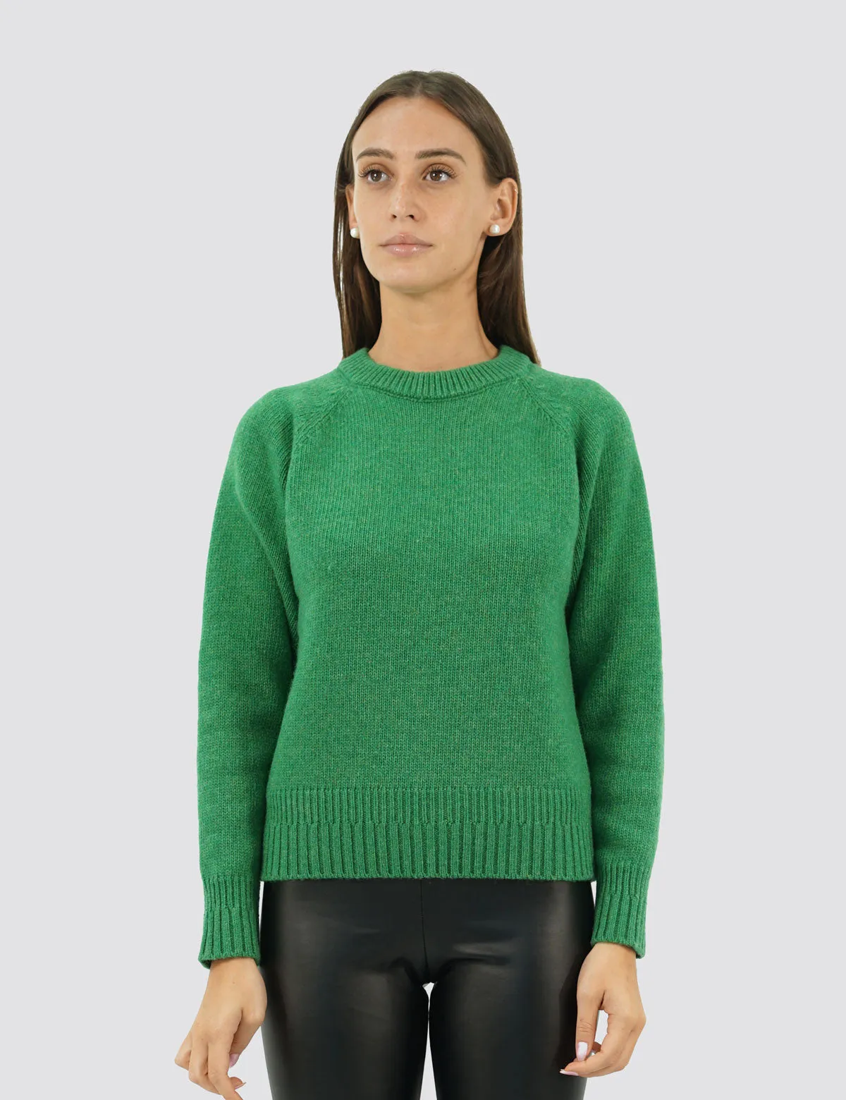 Elegante Maglia Girocollo Raglan - Maglia Donna Invernali - Autunno/Inverno - Misto Lana Reciclata - Fatto in Italia | Brunella 