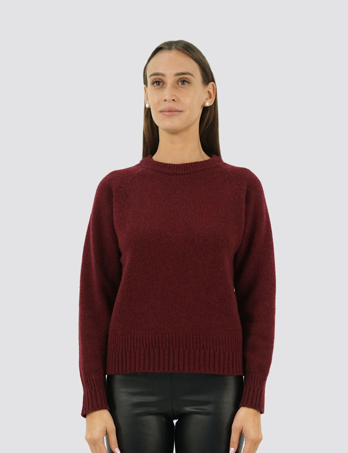 Elegante Maglia Girocollo Raglan - Maglia Donna Invernali - Autunno/Inverno - Misto Lana Reciclata - Fatto in Italia | Brunella 