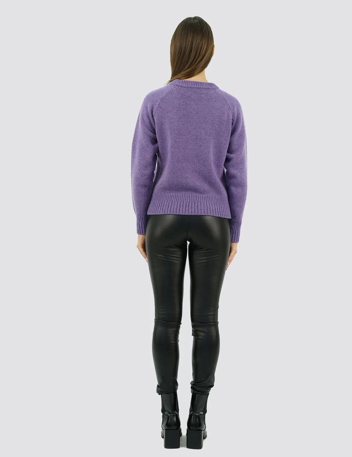 Elegante Maglia Girocollo Raglan - Maglia Donna Invernali - Autunno/Inverno - Misto Lana Reciclata - Fatto in Italia | Brunella 