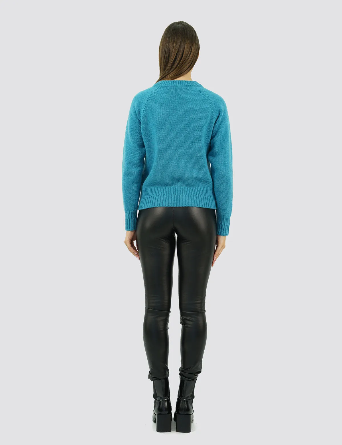Elegante Maglia Girocollo Raglan - Maglia Donna Invernali - Autunno/Inverno - Misto Lana Reciclata - Fatto in Italia | Brunella 