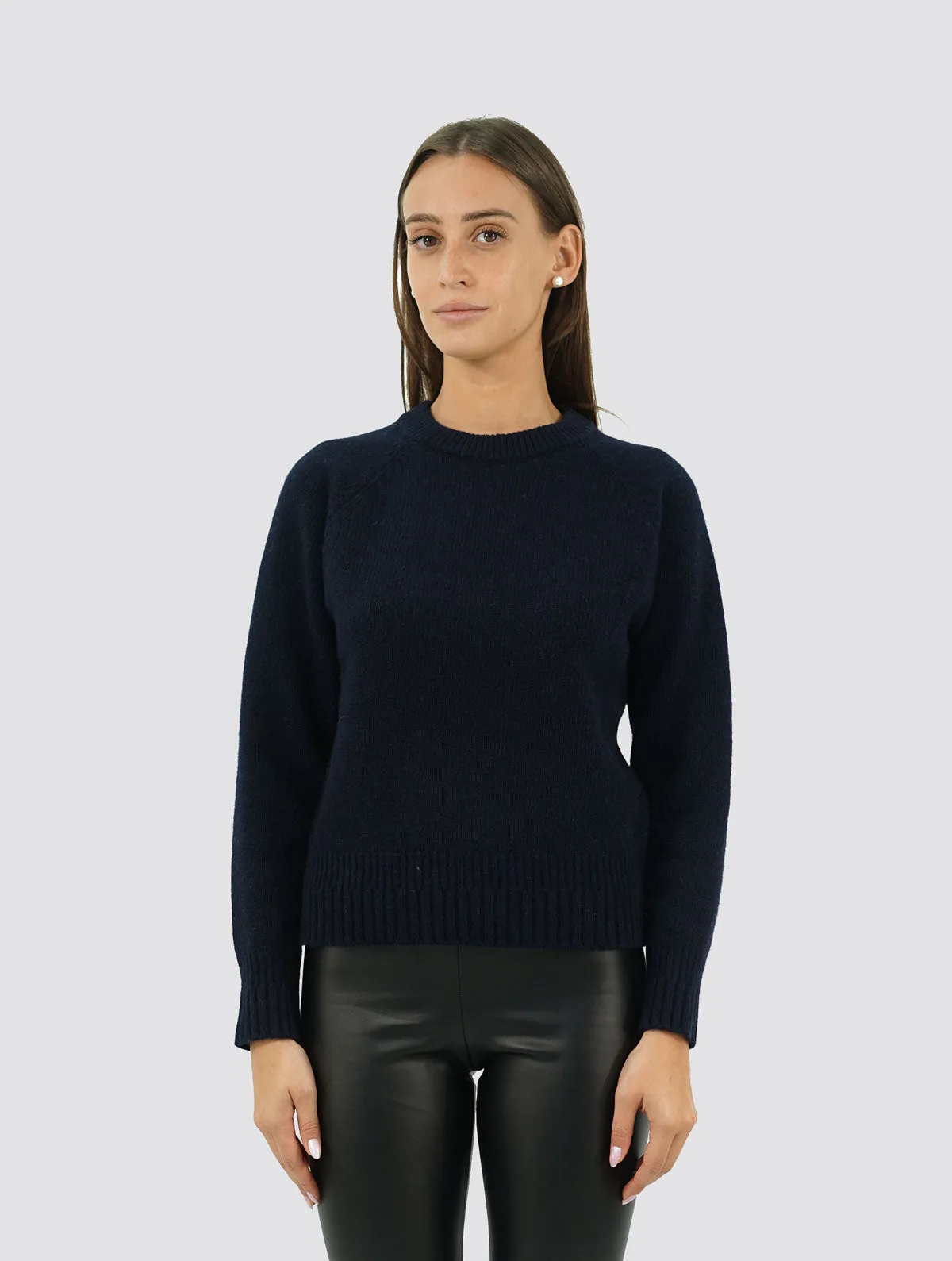 Elegante Maglia Girocollo Raglan - Maglia Donna Invernali - Autunno/Inverno - Misto Lana Reciclata - Fatto in Italia | Brunella 