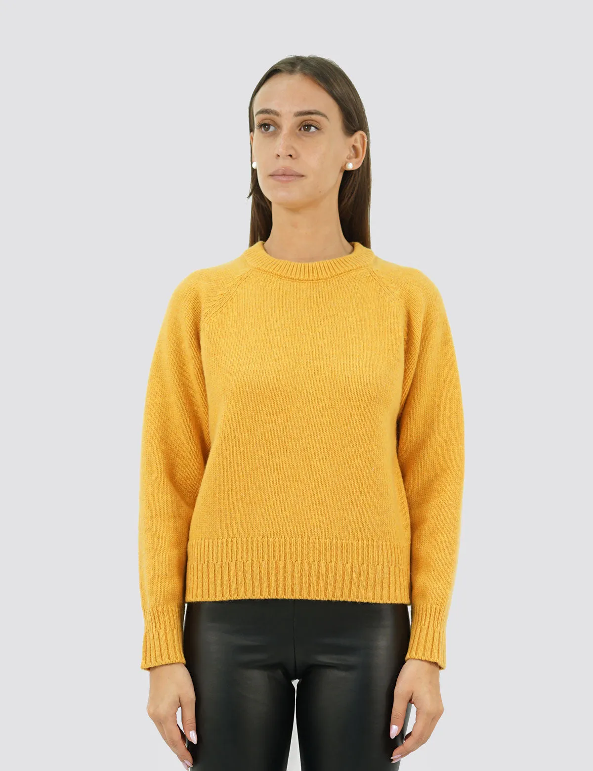 Elegante Maglia Girocollo Raglan - Maglia Donna Invernali - Autunno/Inverno - Misto Lana Reciclata - Fatto in Italia | Brunella 