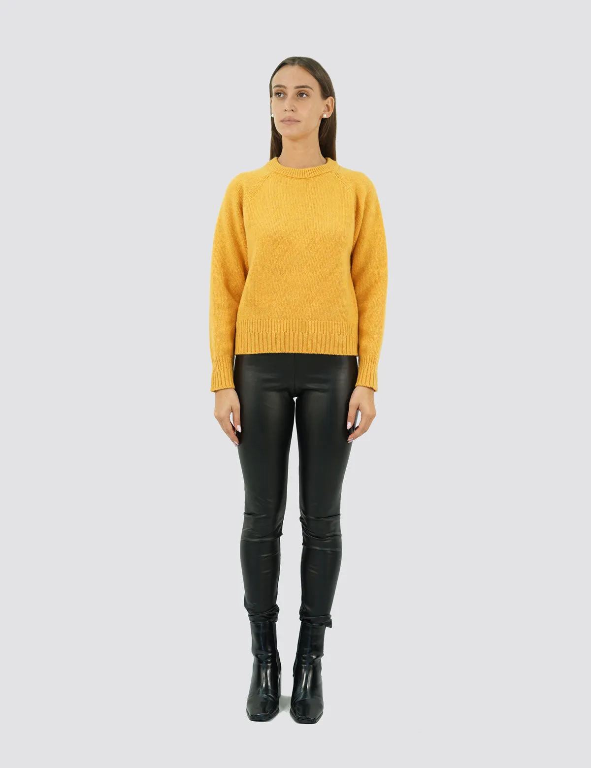 Elegante Maglia Girocollo Raglan - Maglia Donna Invernali - Autunno/Inverno - Misto Lana Reciclata - Fatto in Italia | Brunella 