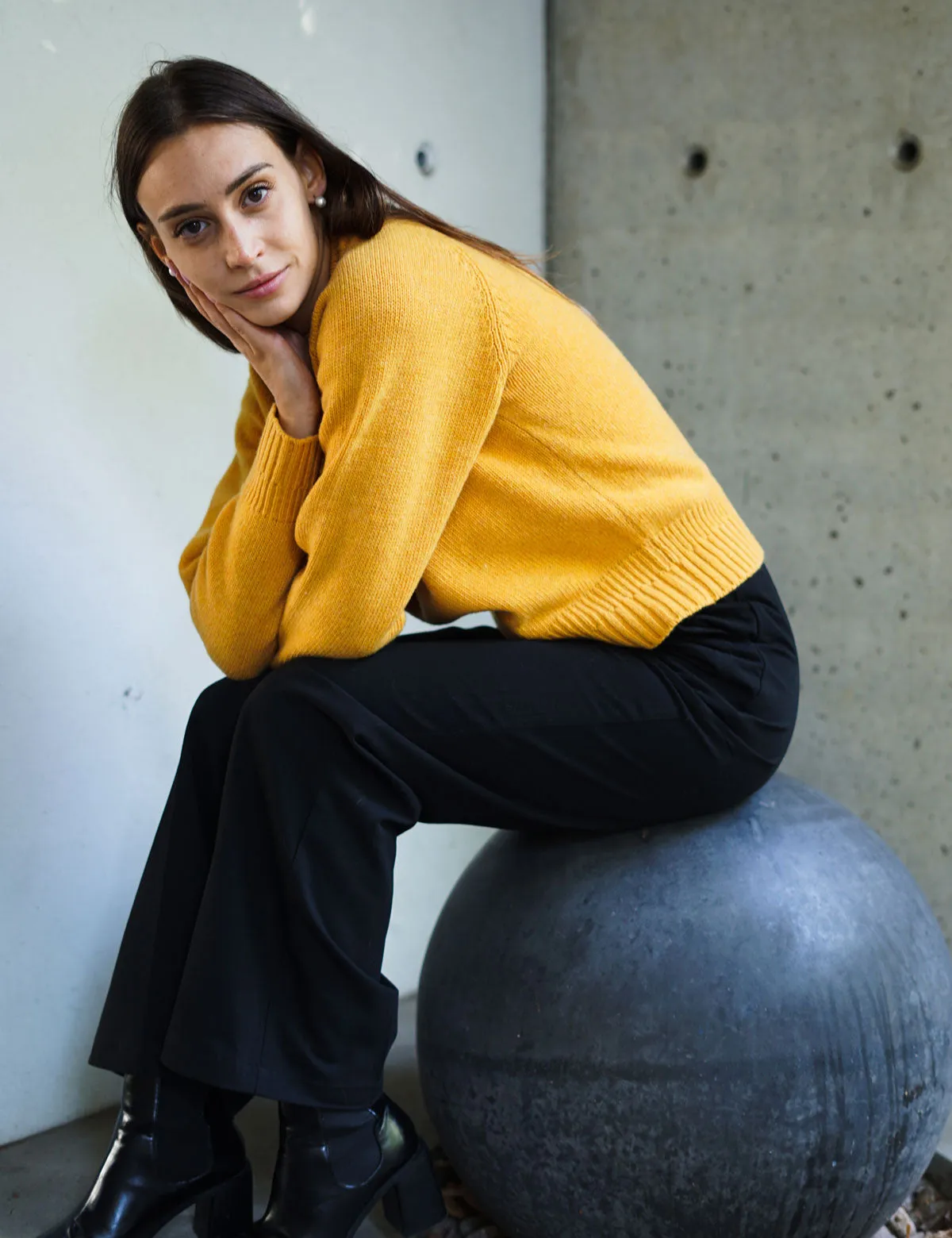 Elegante Maglia Girocollo Raglan - Maglia Donna Invernali - Autunno/Inverno - Misto Lana Reciclata - Fatto in Italia | Brunella 