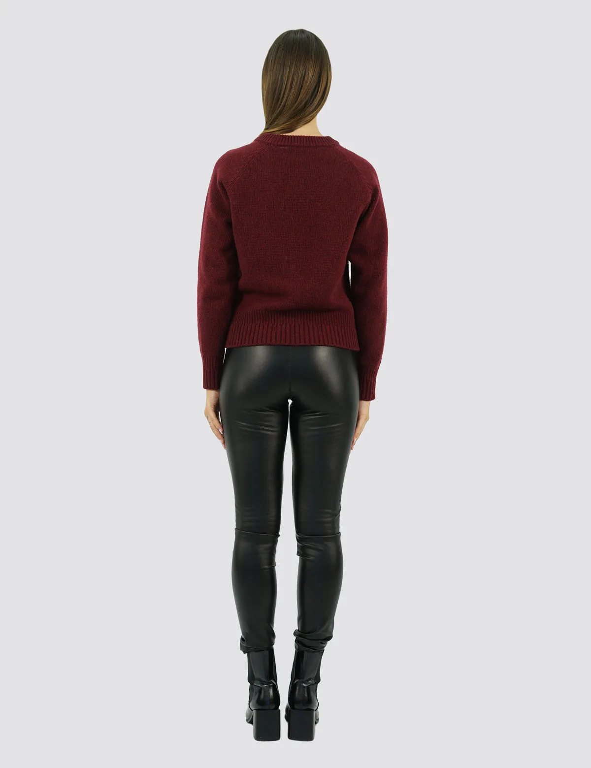 Elegante Maglia Girocollo Raglan - Maglia Donna Invernali - Autunno/Inverno - Misto Lana Reciclata - Fatto in Italia | Brunella 