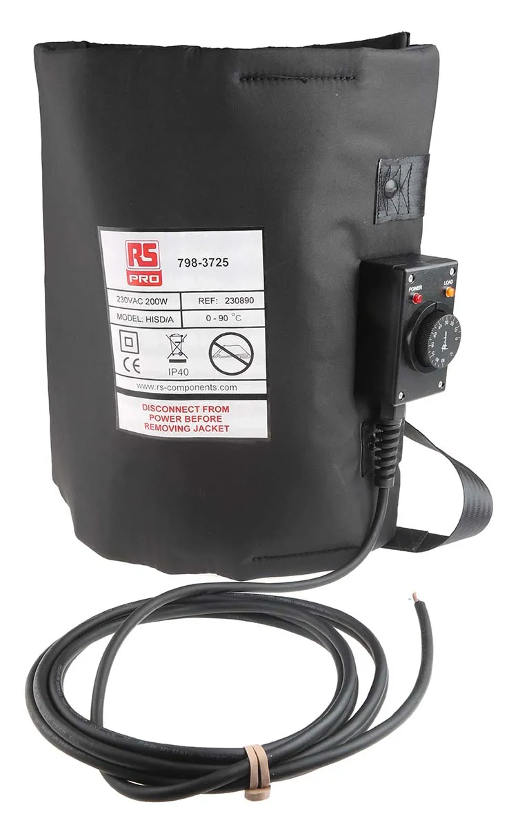 Elemento riscaldante per per tamburi nylon poliuretano RS PRO, 200 W, 230 V c.a.
