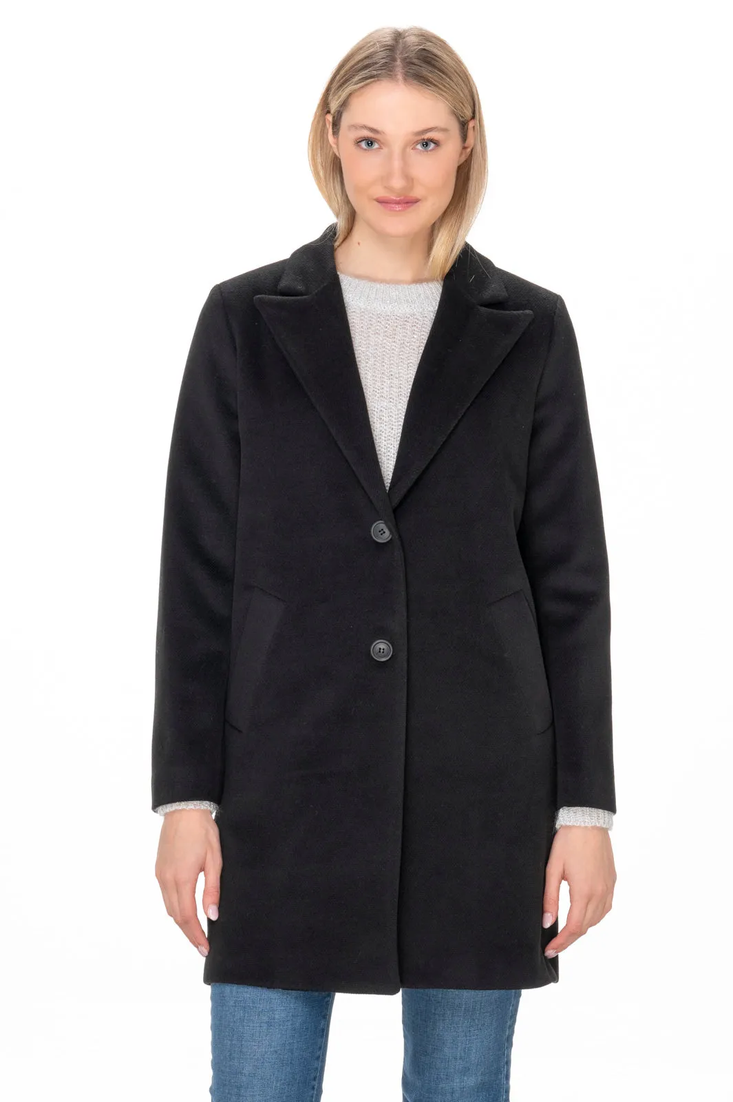  Elia Uomo Cappotto nero corto daniela Made in Italy  