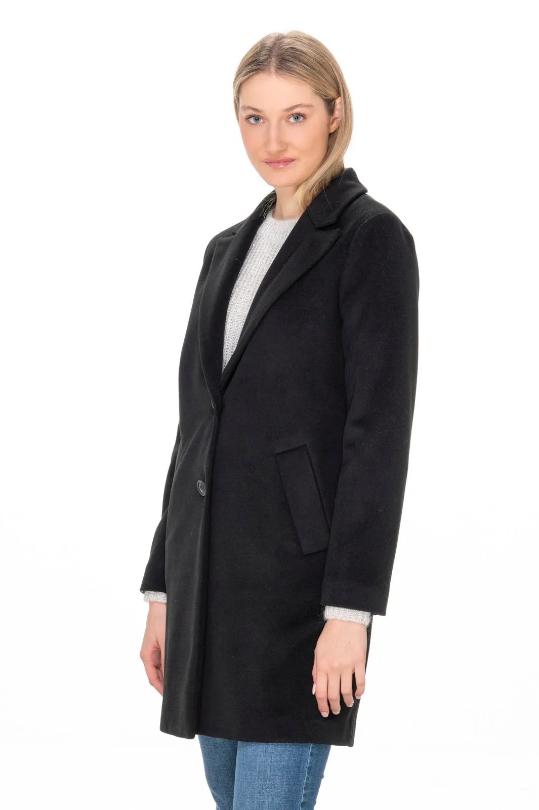  Elia Uomo Cappotto nero corto daniela Made in Italy  