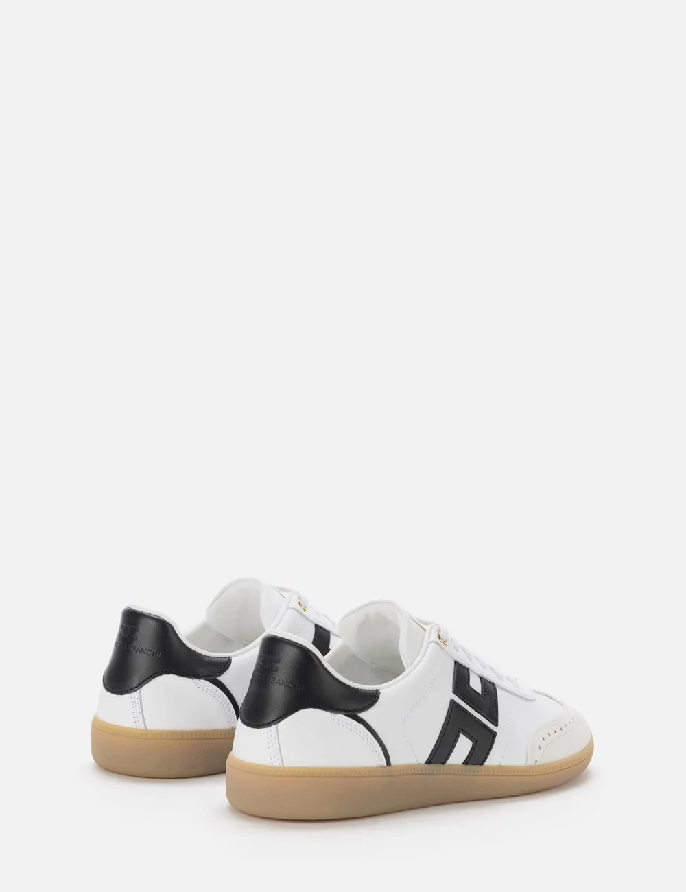 Elisabetta Franchi     Sneakers in pelle scudetto avorio nero