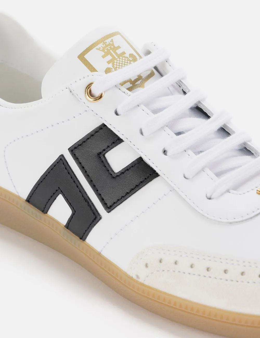 Elisabetta Franchi     Sneakers in pelle scudetto avorio nero