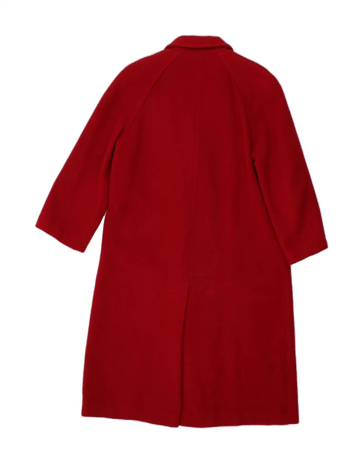 ESSENTIALS Womens Double Breasted Coat UK 12 Medium Red Virgin Wool
