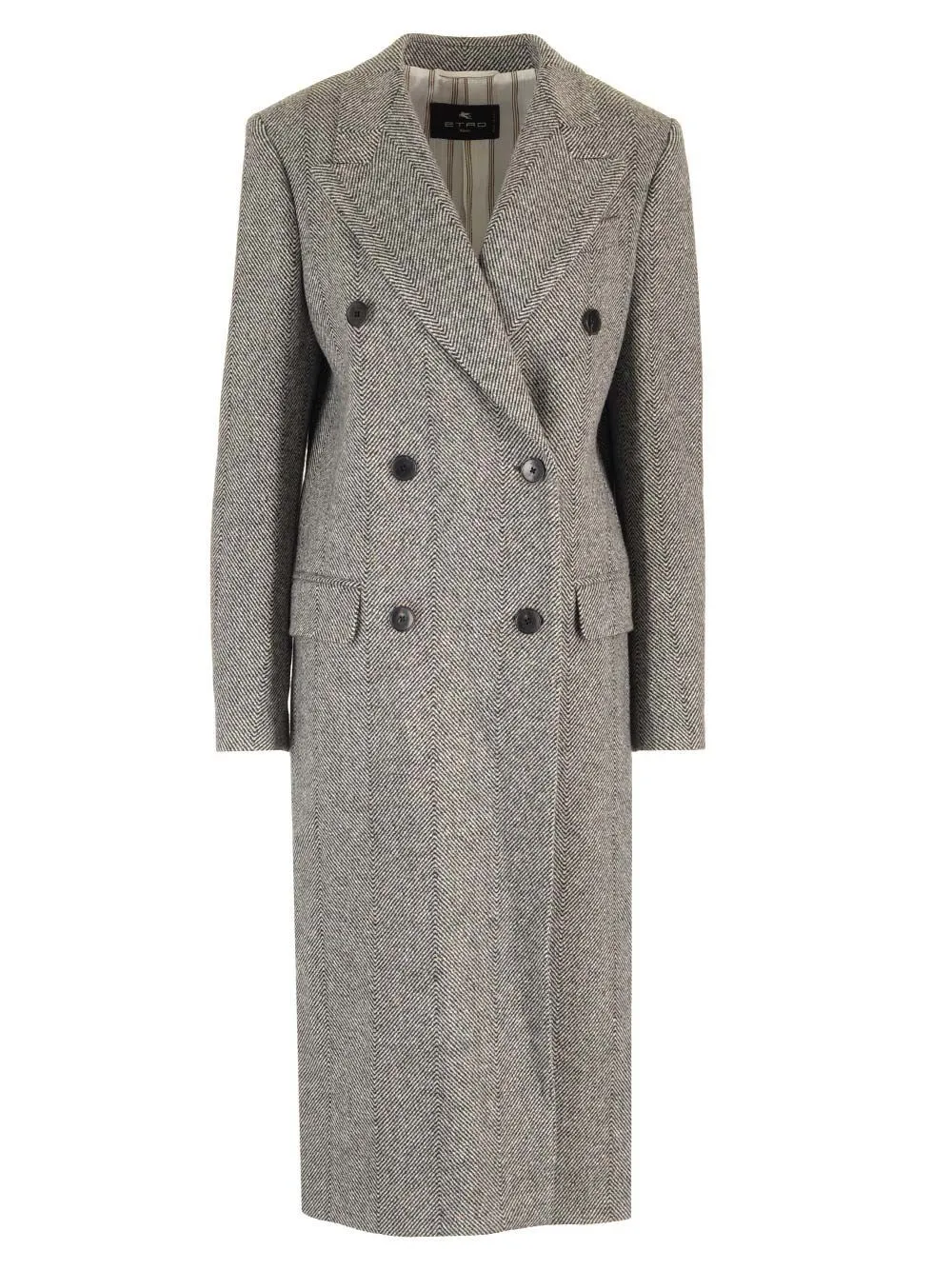   Etro  Cappotto lungo spina di pesce  